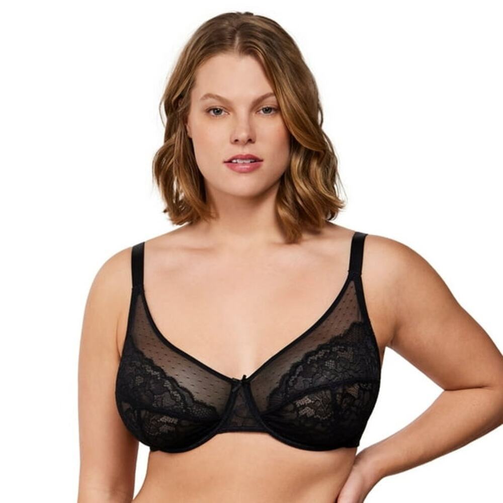 HSIA Full Coverage Back smoothing Underwire Unlined Bra Black sz 36I WL31
